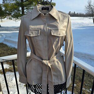 Truth by Republic ecru faux leather jacket, size S, NWT